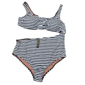 J.Crew Cutout one-piece in stripe